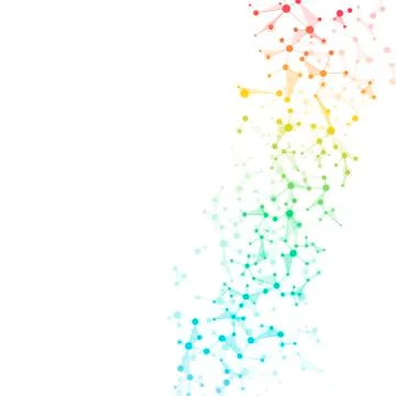 Molecule structure dna and neurons, connected lines with dots, genetic and Stock Photos