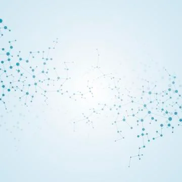 Molecule structure dna and neurons, connected lines with dots, genetic and 스톡 사진