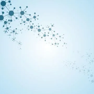 Molecule structure dna and neurons, connected lines with dots, genetic and 스톡 사진