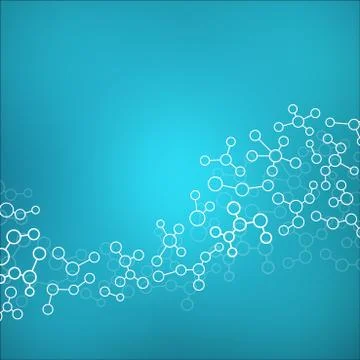 Molecule structure dna and neurons, connected lines with dots, genetic and Stock Photos