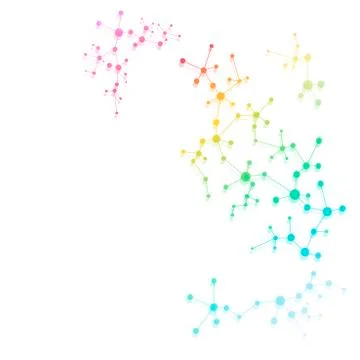 Molecule structure dna and neurons, connected lines with dots, genetic and 스톡 사진