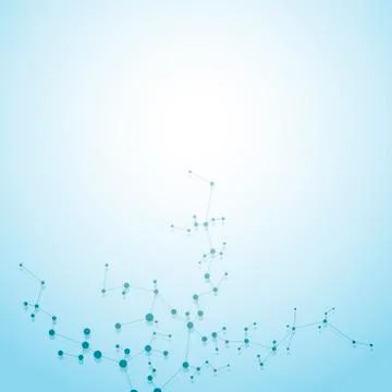 Molecule structure dna and neurons, connected lines with dots, genetic and Stockfoto's