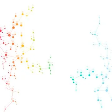 Molecule structure dna and neurons, connected lines with dots, genetic and 写真素材