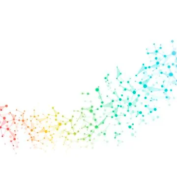 Molecule structure dna and neurons, connected lines with dots, genetic and 스톡 사진