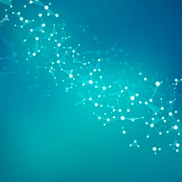 Molecule structure dna and neurons, connected lines with dots, genetic and Stock Photos
