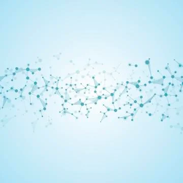 Molecule structure dna and neurons, connected lines with dots, genetic and 스톡 사진