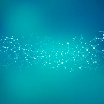 Molecule structure dna and neurons, connected lines with dots, genetic and Stock Photos
