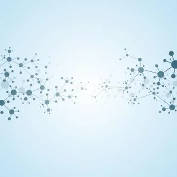 Molecule structure dna and neurons, connected lines with dots, genetic and Stock Photos