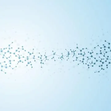 Molecule structure dna and neurons, connected lines with dots, genetic and 스톡 사진