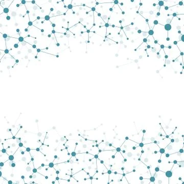 Molecule structure dna and neurons, connected lines with dots, genetic and Stockfoto's