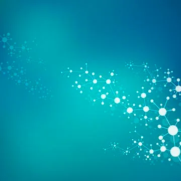 Molecule structure dna and neurons, connected lines with dots, genetic and Stock Photos