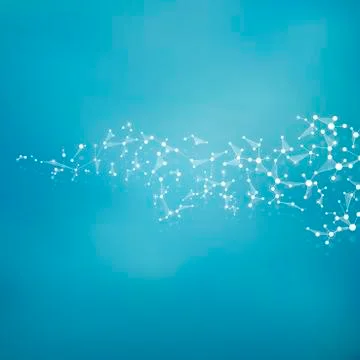 Molecule structure dna and neurons, connected lines with dots, genetic and Stock Photos