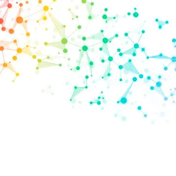 Molecule structure dna and neurons, connected lines with dots, genetic and 写真素材