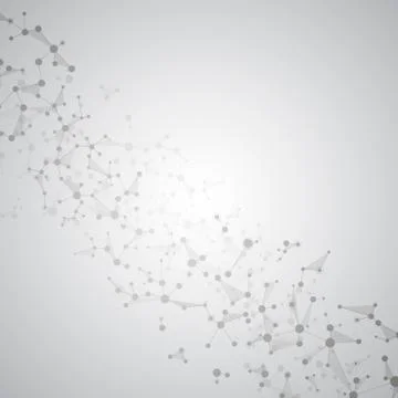 Molecule structure dna and neurons, connected lines with dots, genetic and Stock Photos