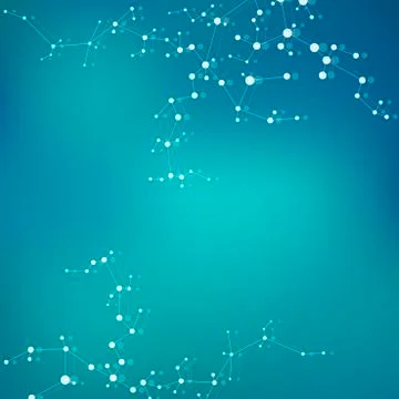 Molecule structure dna and neurons, connected lines with dots, genetic and Stock Photos