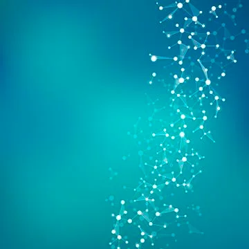Molecule structure dna and neurons, connected lines with dots, genetic and 스톡 사진