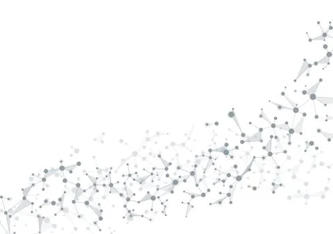Molecule structure dna and neurons, connected lines with dots, genetic and Stock Photos
