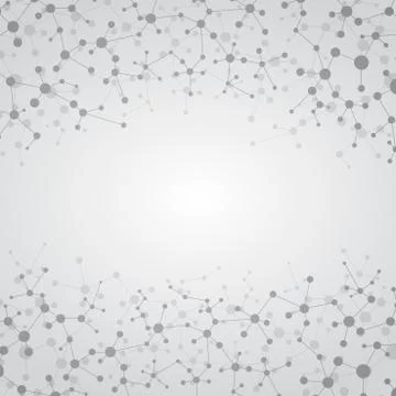 Molecule structure dna and neurons, connected lines with dots, genetic and Stock Photos