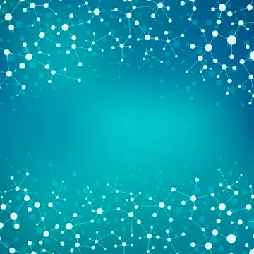 Molecule structure dna and neurons, connected lines with dots, genetic and Stockfoto's