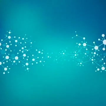 Molecule structure dna and neurons, connected lines with dots, genetic and Stock Photos