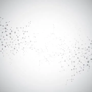 Molecule structure dna and neurons, connected lines with dots, genetic and 스톡 사진