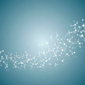Molecule structure dna and neurons, connected lines with dots, genetic and 스톡 사진