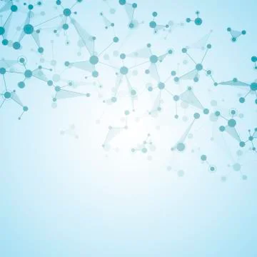 Molecule structure dna and neurons, connected lines with dots, genetic and 스톡 사진