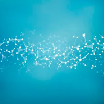 Molecule structure dna and neurons, connected lines with dots, genetic and Stock Photos