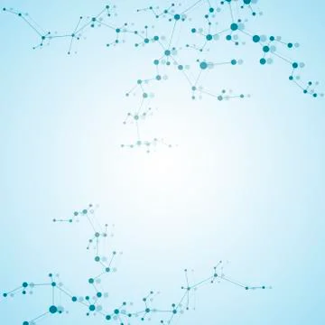 Molecule structure dna and neurons, connected lines with dots, genetic and 스톡 사진