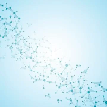 Molecule structure dna and neurons, connected lines with dots, genetic and 스톡 사진