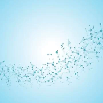 Molecule structure dna and neurons, connected lines with dots, genetic and 스톡 사진
