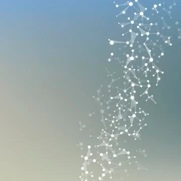 Molecule structure dna and neurons, connected lines with dots, genetic and Stock Photos