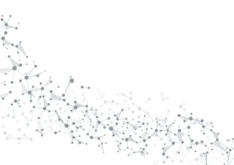 Molecule structure dna and neurons, connected lines with dots, genetic and 스톡 사진