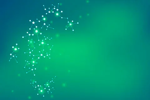Molecule structure dna and neurons, connected lines with dots, genetic and 스톡 사진