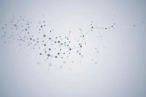 Molecule structure dna and neurons, connected lines with dots, genetic and 스톡 사진