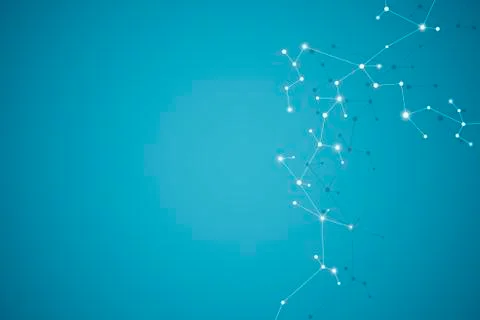 Molecule structure dna and neurons, connected lines with dots, genetic and Stock Photos