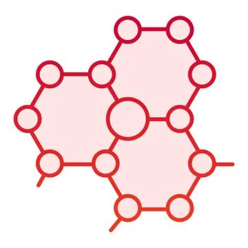 Molecule structure flat icon. Atom connection vector illustration isolated on Stock Illustration