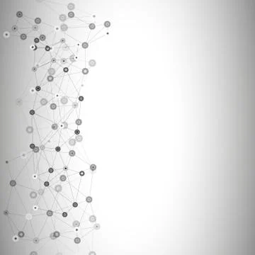 Molecule structure, gray background for communication, vector illustration Stock Illustration