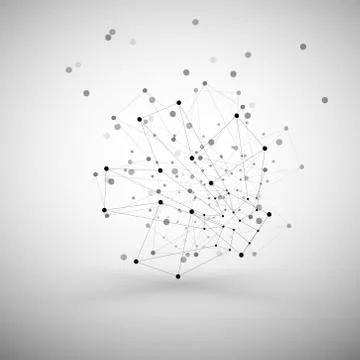 Molecule structure, gray background for communication, vector illustration Stock Illustration