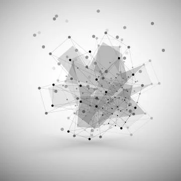 Molecule structure, gray background for communication, vector illustration Illustrazione stock