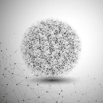 Molecule structure, gray background for communication, vector illustration Stock Illustration