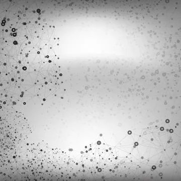 Molecule structure, gray background for communication, science vector Illustrazione stock