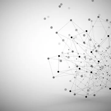 Molecule structure, gray background illustration for communication Stock Illustration