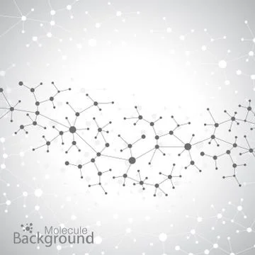 Molecule structure on gray background. Vector illustration Stock Illustration