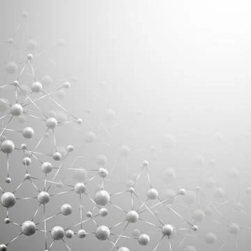 Molecule structure, gray vector illustration background Stock Illustration