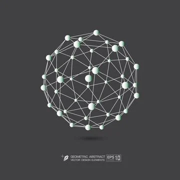 Molecule structure Green color on gray background  Vector EPS10 format Illust Stock Illustration