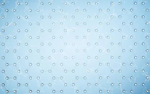 Molecule structure with hexagonal shape, 3d rendering. Stock Illustration