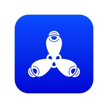 Molecule structure icon blue vector Stock Illustration