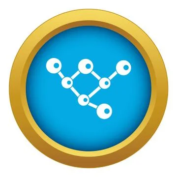 Molecule structure icon blue vector isolated Stock Illustration