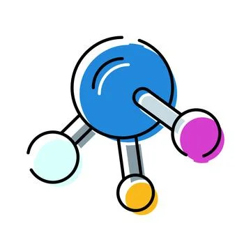 Molecule structure icon connecting atoms concept Stock Illustration